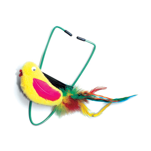 A Door Able Plush Bird Cat Toy