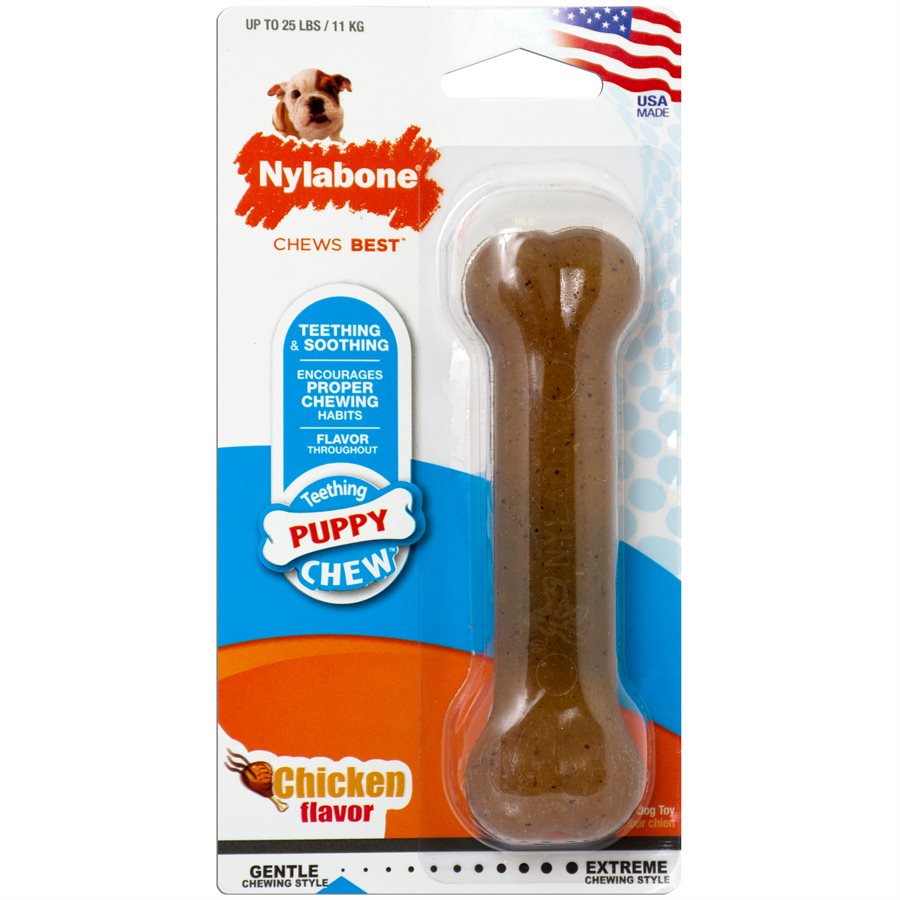 Nylabone Puppy Bone, Hambone Scented, Regular, Blister Packed On Card